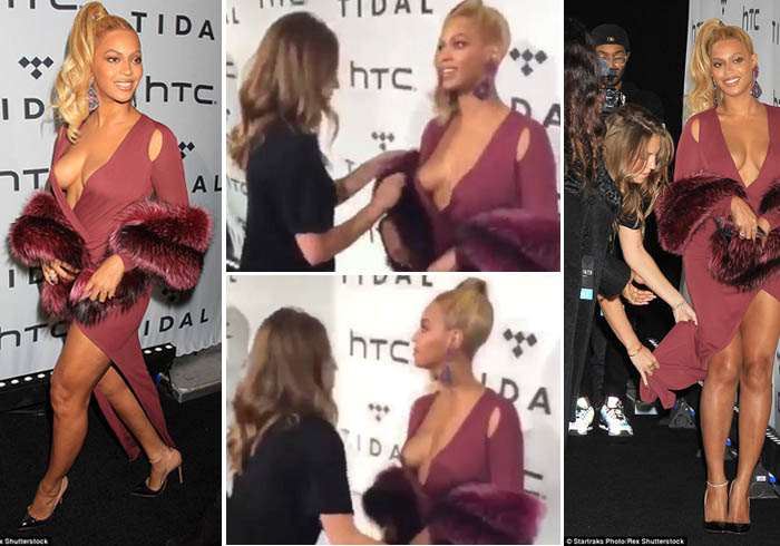 Beyonce Tegur Asisten Rapikan Gaunnya yang Nyaris Melorot